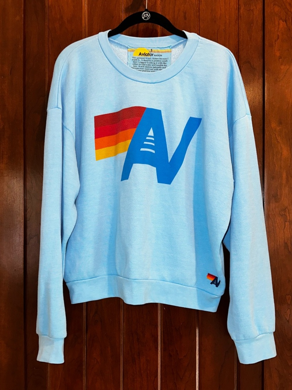 Aviator Nation Logo Sweatshirt in Sky Blue Size Small EXCELLENT CONDITION